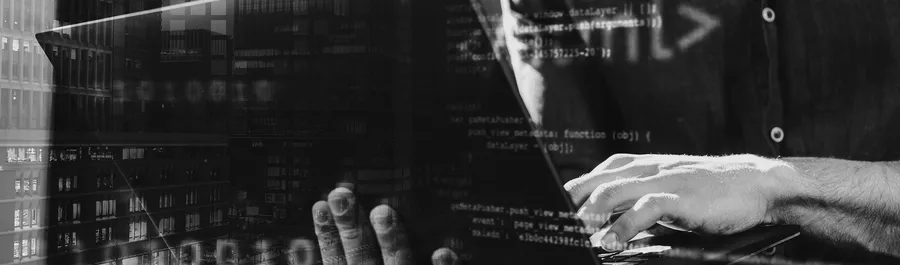 Developer coding on a laptop